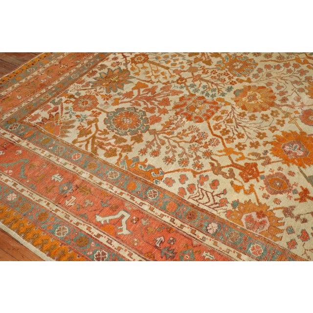 Ivory Zabihi Collection Antique Turkish Oushak Rug - 9'4" x 11' For Sale - Image 8 of 12