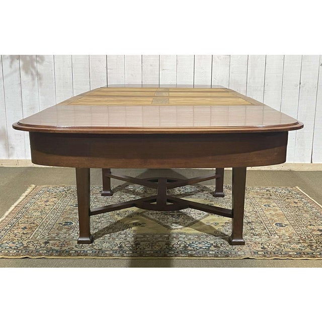 Art Nouveau Mahogany Dining Table in the style of Gustave Serrurier Bovy For Sale - Image 18 of 18