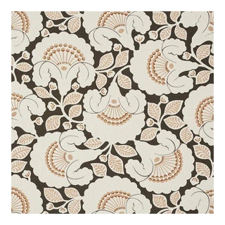 Schumacher Jackie Applique Embroidery Fabric in Cinder For Sale