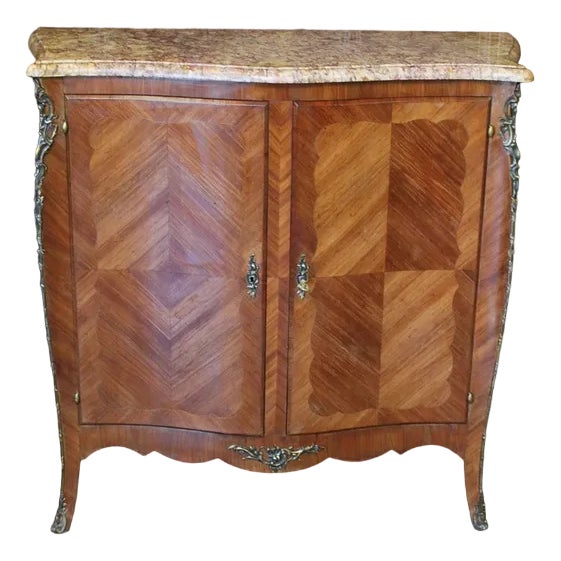 Antique French Serpentine Side Cabinet, 1910s For Sale