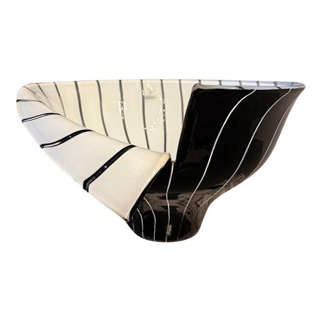 1980s Authentic Barovier & Toso Murano Glass Spacco Bowl For Sale