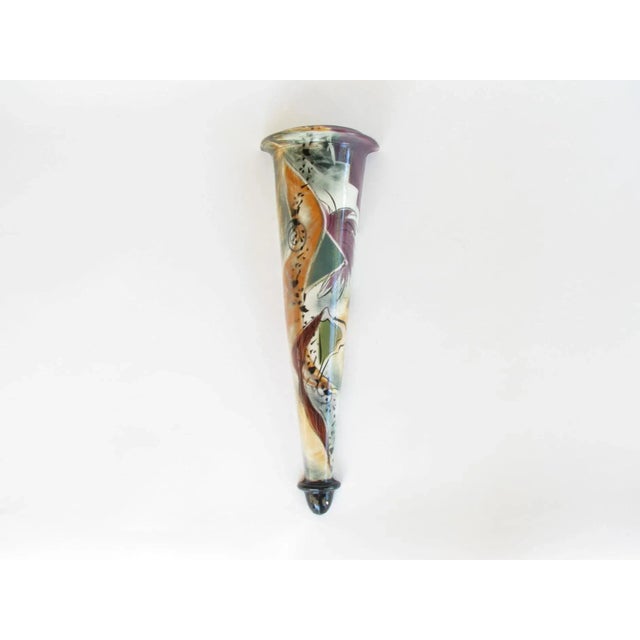 Vintage Large Postmodern Ceramic Wall Pocket Planter Signed by Artist For Sale - Image 13 of 13