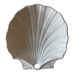 Vintage Ceramic Scallop Shell Serving Platter Made in Portugal