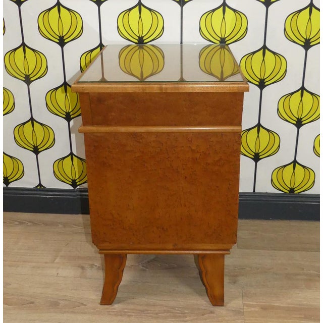 Vintage Night Cabinets with Lacquer Drawer & Door Glass Plate Nostalgia, Set of 2 For Sale - Image 15 of 18