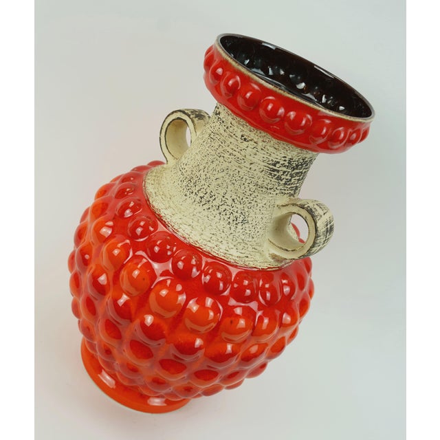 Model 65 45 WGP Vase Bubble Decor Red and Orange by Bay Keramik, 1960s For Sale - Image 4 of 12