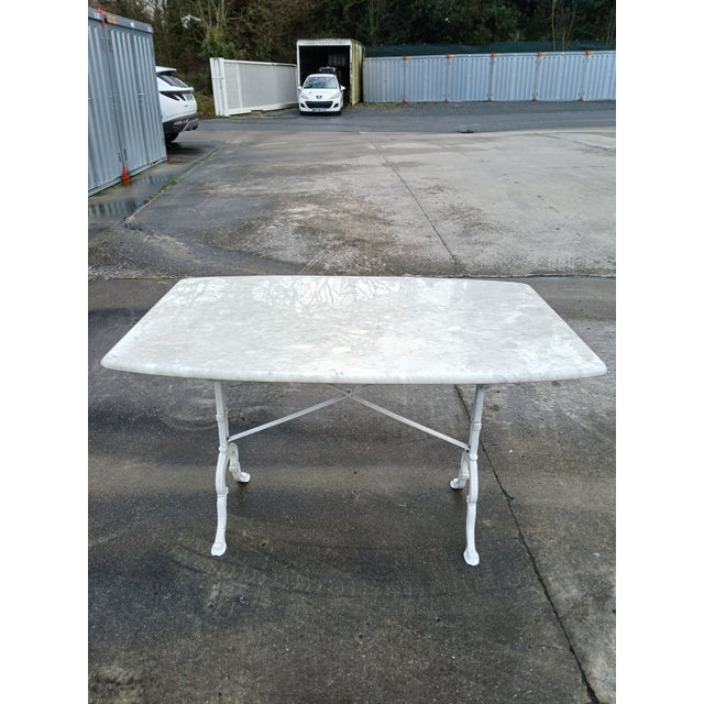 Authentic French Marble & Iron Base Bistro Table For Sale - Image 4 of 6