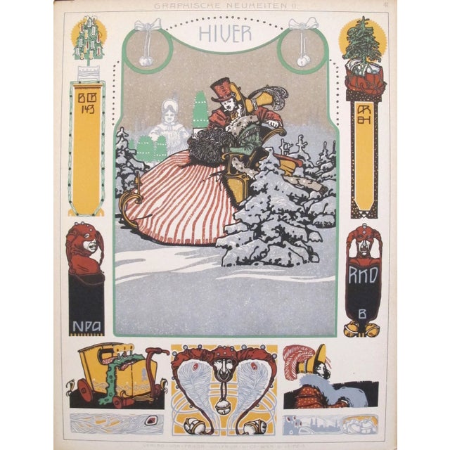 Art Nouveau Vintage German Decorator Sheets Circa 1900s For Sale - Image 3 of 4