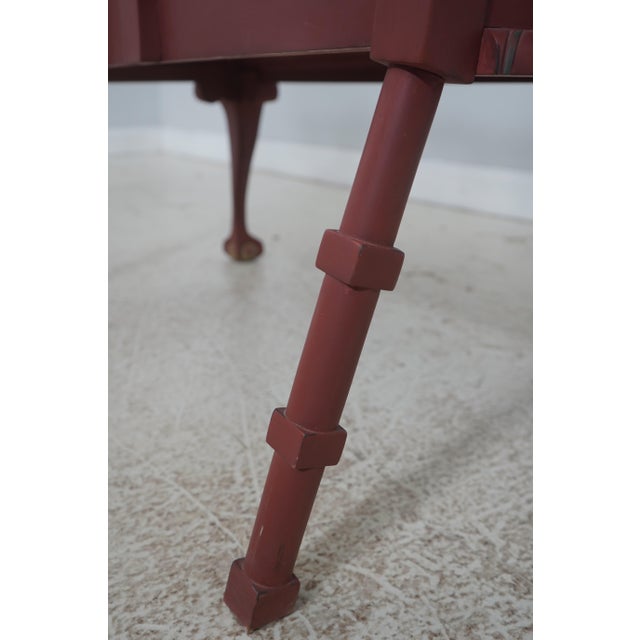 Chinese Chippendale Style Painted Finish Settee Bench For Sale - Image 16 of 18