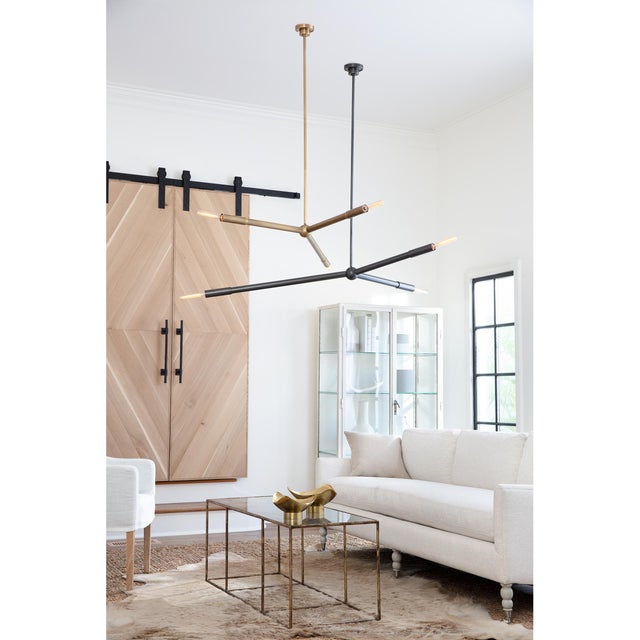 Traditional Regina Andrew Talon Steel Chandelier, Natural Brass For Sale - Image 3 of 10
