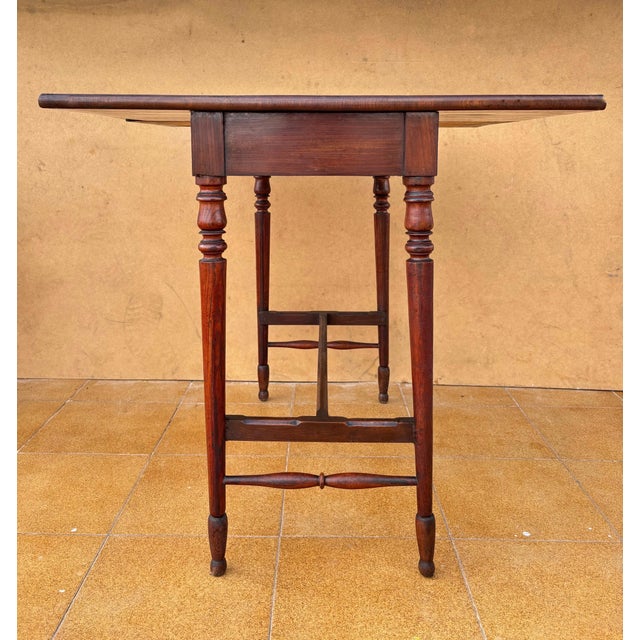 Victorian English Oak Games Table with Green Felt Top, 1930s For Sale - Image 3 of 7