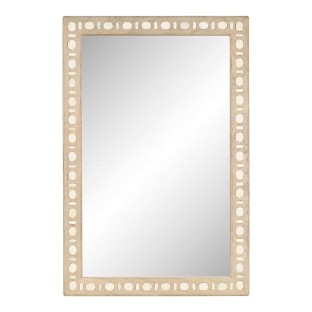 Jamie Young Sama Wood & Bone Inlay Mirror For Sale