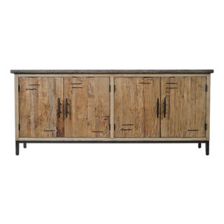 Stone Top Salvaged Farm Sideboard For Sale