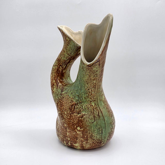 Mid-Century Modern Richard Ginori San Cristoforo 1952 Italian Ceramic Twin-Neck Vase For Sale - Image 3 of 14