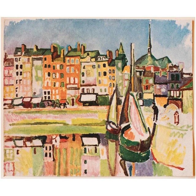 Paper 1948 After Raoul Dufy "Le Port D'Honfleur", Second Edition Offset Lithograph For Sale - Image 7 of 8