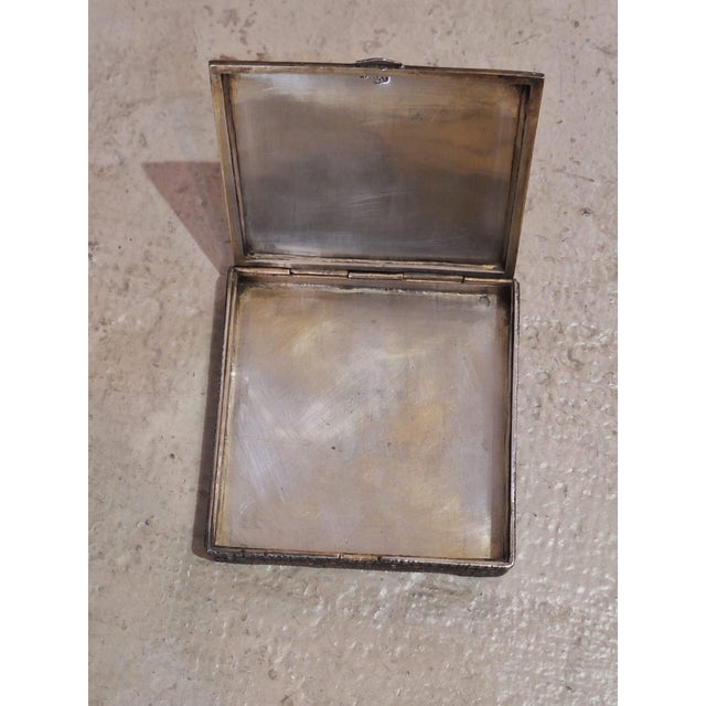 Antique 84 Silver Cloisonné Enamel Box / Cigarette Case” For Sale - Image 9 of 11