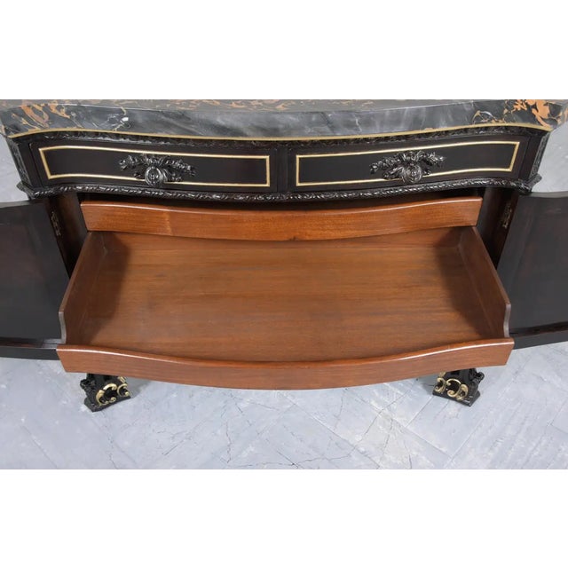 1900 - 1909 Early 1900s Louis XVI Gilt Marble Commode For Sale - Image 5 of 11