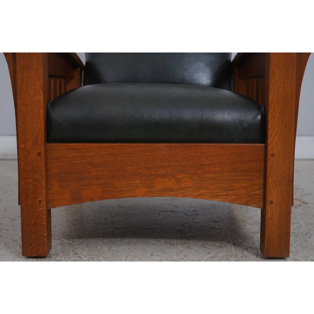 Brown Stickley Mission Oak Morris Chair W. Ottoman For Sale - Image 8 of 18