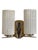 A striking Mid-Century Modern double-light vintage wall sconce, featuring two tall textured and molded glass cylindrical...