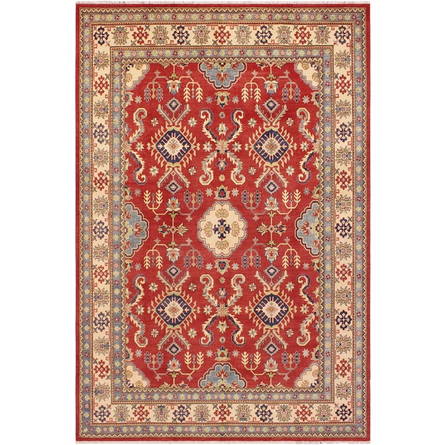 Rustic Kazak Red/Beige Wool Rug - 8'11''x11'9'' For Sale - Image 10 of 10