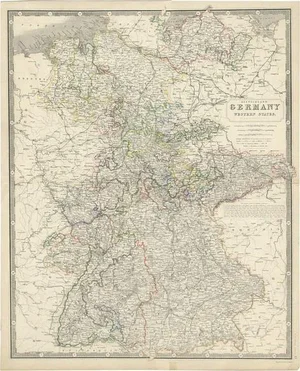Map of West Germany, 1850