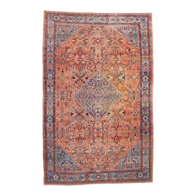 Signed Antique Persian Sultanabad Rug - 10'00 X 17'06 For Sale