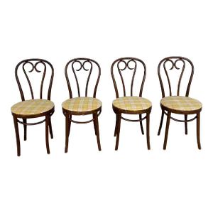 Mid 20th Century Bentwood Cafe Chairs, Wooden, Vintage - Set of 4