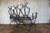 Metal 1950s Iron Lyre Back Settee With Brass Swan Heads & Paw Feet by Samuel Copelon For Sale - Image 7 of 18