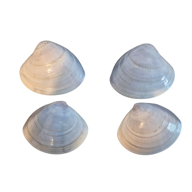 Cream Matched Pairs of Hand-Painted Real Clam Shells – Vintage Japanese Kaiawase-Style Scenes, Set of Four (Two Pairs) For Sale - Image 8 of 8