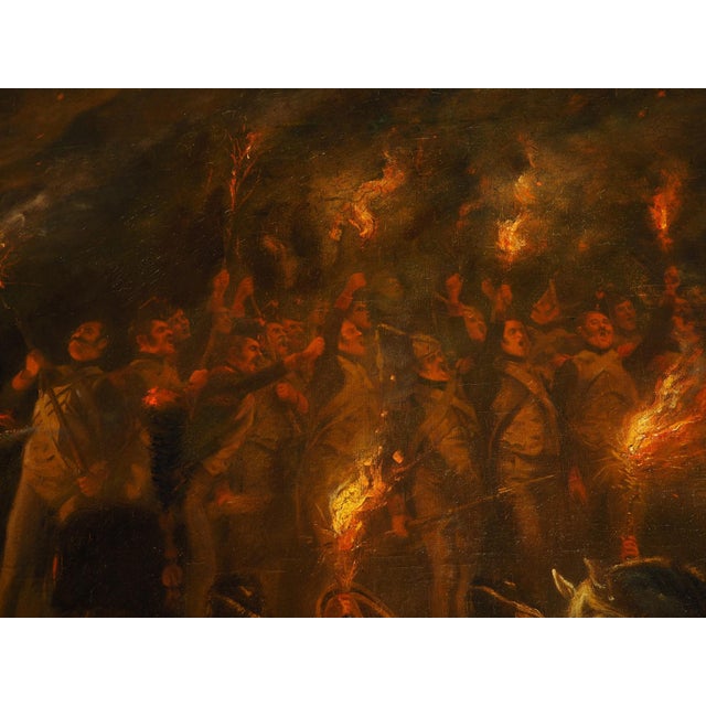 Napoleon and His Troops, a Large Antique Oil on Canvas Painting, 96.5 X 78 In For Sale - Image 14 of 18