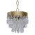 Vintage Brass Ornate Crown Chandelier With French Pendalogue Crystals For Sale