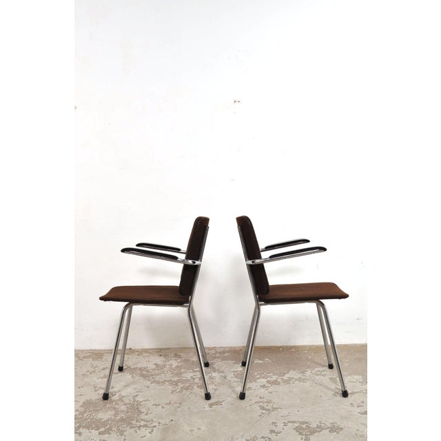 Vintage Tubular Frame Chairs with Bakelite Armrests, 1970s, Set of 4 For Sale - Image 4 of 13