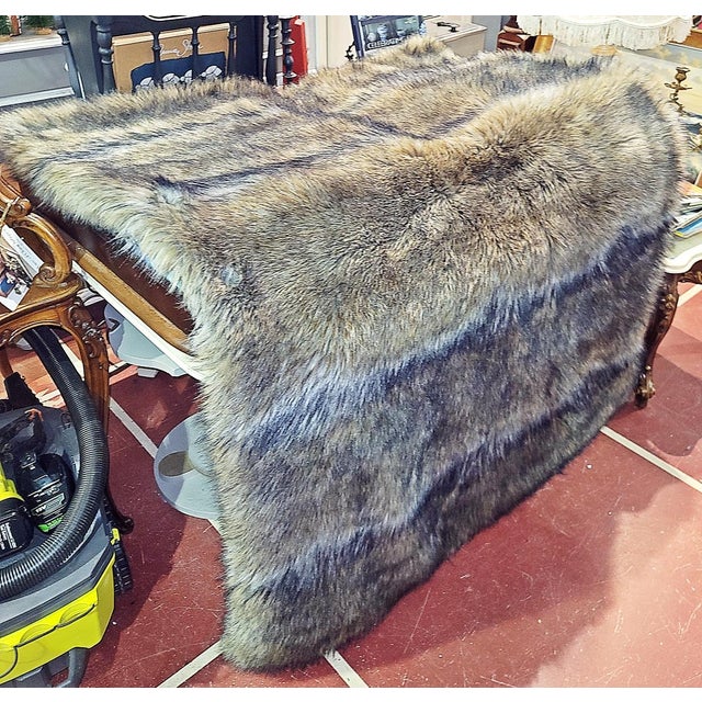 Animal Skin Faux Fur Bear Throw by Restoration Hardware For Sale - Image 7 of 12