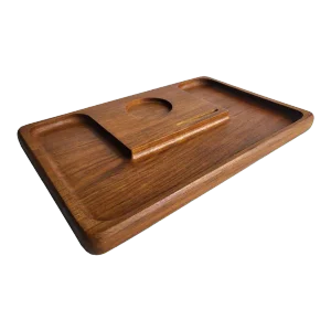 1970 Teak Wood Cheese/Charcuterie Board or Desk Organizer by Kalmar