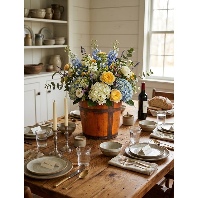 Lovely antique staved maple wood sap bucket from Vermont dating to the 1850's. This handcrafted bucket features a...