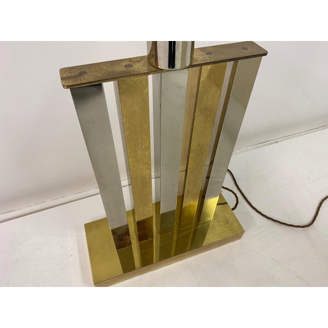 Large table lamp Brass and chrome Shade shows signs of wear Measurements are without shade Italy 1970s UK Plug (up to...