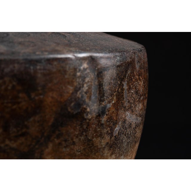 Vintage Cast Metal Pedestal Jardinière With Sculptural Stag Handles For Sale - Image 10 of 11