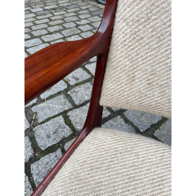Wood Armchair in Rosewood with Wool by Johannes Andersen for Uldum Møbelfabrik For Sale - Image 7 of 11