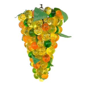 Mid-Century Mediterranean Style Lucite Grape Cluster Light Fixture
