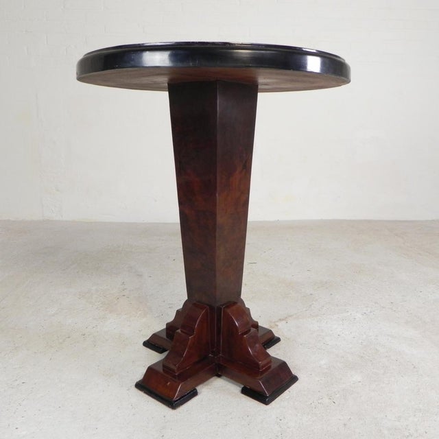 Beige Art Deco Table with Inlaid Wood, 1990s For Sale - Image 8 of 18
