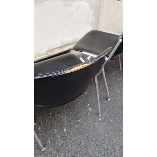 Black Chairs DSC Model in Black Eco-Leather by Giancarlo Piretti for Anonima Castalli, 1980s, Set of 8 For Sale - Image 8 of 18