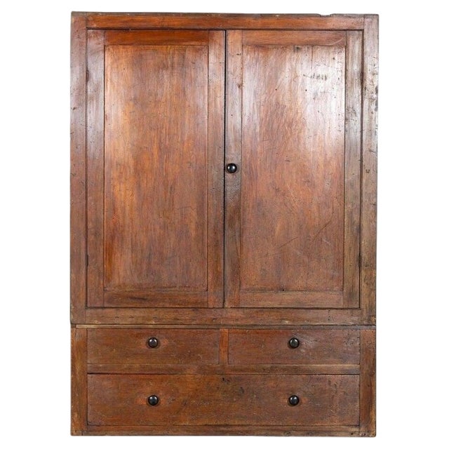 Large Irish Pine Housekeepers Cupboard, 1850s For Sale