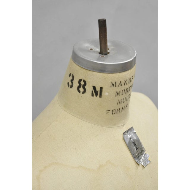 Late 20th Century Vintage Modern Model Forms Dress Form Model 1987 Sz 38m on Cast Iron Base Stand For Sale - Image 5 of 16