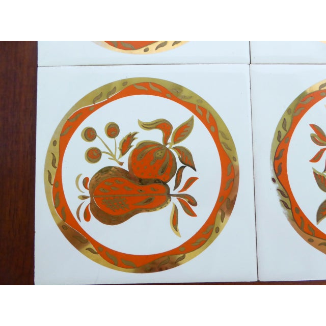 Attributed Georges Briard Mid Century Modern Small Wood Side Table W. Tile Top. C. 1969 For Sale In Miami - Image 6 of 16