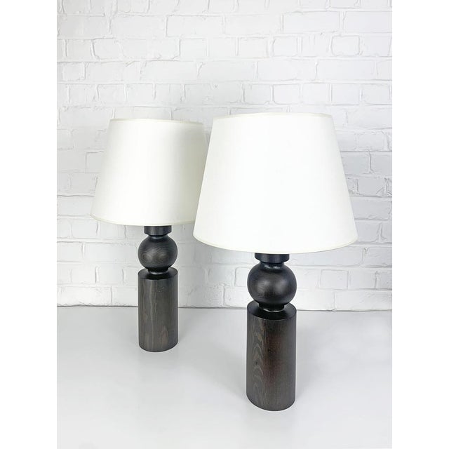Table Lamps in Stained Pine by Uno & Östen Kristiansson for Luxus, 1960s, Set of 2 For Sale - Image 15 of 15