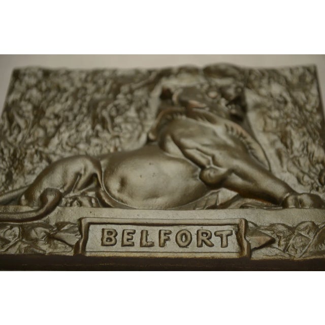 Bronze Lion de Belfort Plate from Douchy Tourcoing, Early 19th Century For Sale - Image 3 of 9