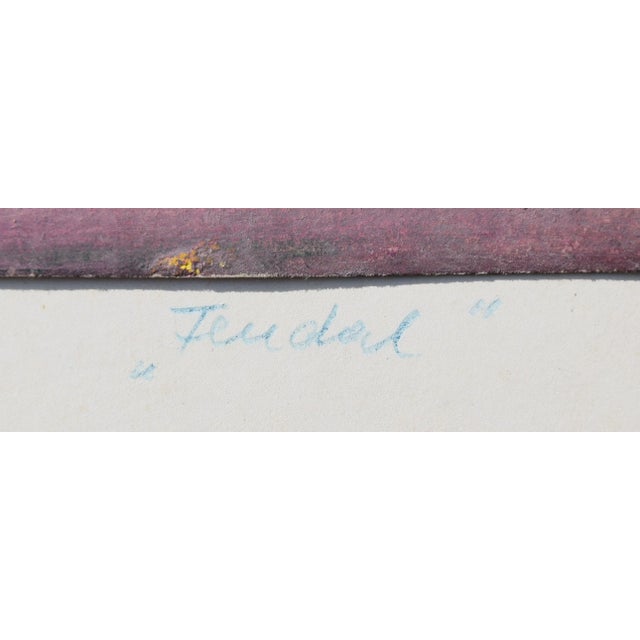 Modern Ferdinand Albert Burger, Feudal, 1930, Mixed Media For Sale - Image 3 of 11