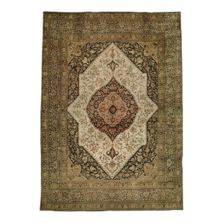 Zabihi Collection Late 19th Century Antique Persian Tabriz - 10'8" x 15' For Sale