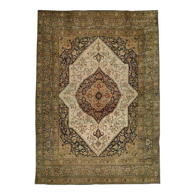 Zabihi Collection Late 19th Century Antique Persian Tabriz - 10'8" x 15' For Sale