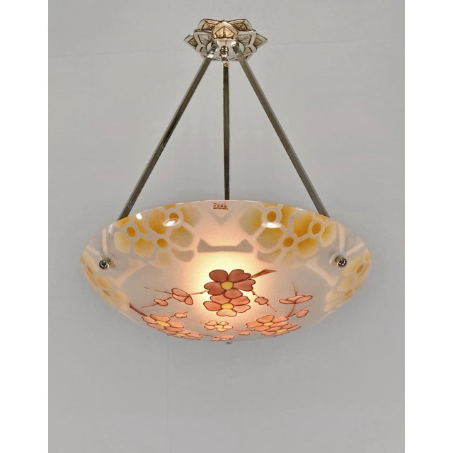 Art Deco French Art Deco Pendant Light by Eddé Dannhauser 1930 France For Sale - Image 3 of 10