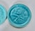 Blue Pair of 1939 World's Fair Capital & Labor Turquoise Souvenir Ceramic Plates For Sale - Image 8 of 12